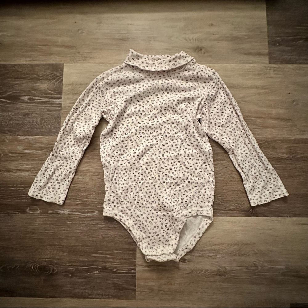 Janie & Jack Baby/Toddler Long-Sleeve Floral One-Piece Bodysuit - Cream